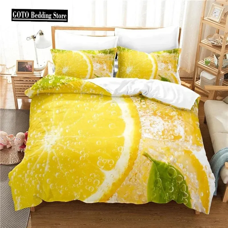 Fruit Dropship Duvet Cover Set 3D Print Watermelon Lemon Home Textile Bed Comforter Set King Size Quilt Cover withPillowcases