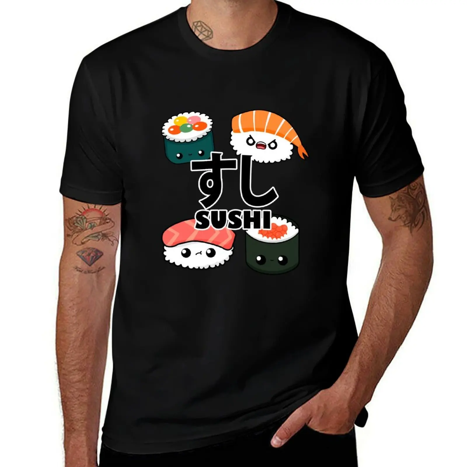 Cute Nigiri || Sushi|| Kawai T-Shirt Functional Casual Short Sleeve Tee T-Shirt