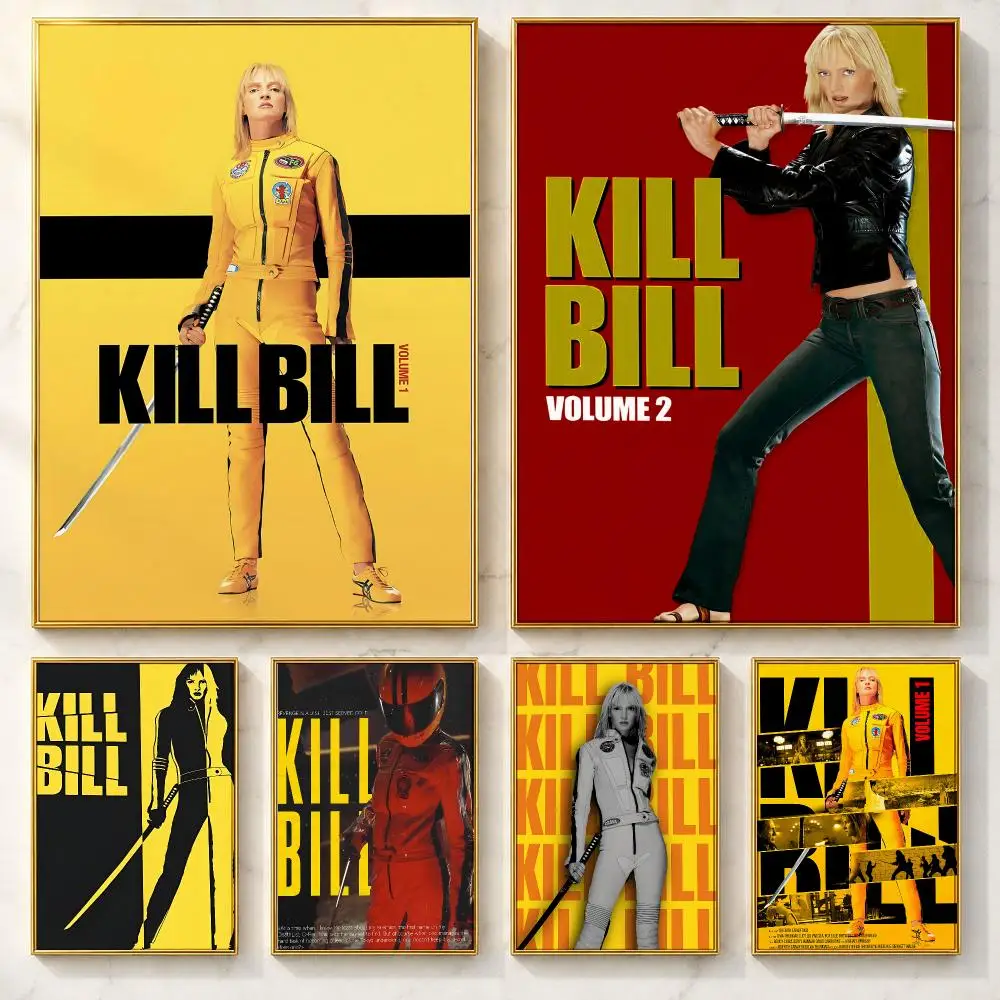 Best-selling Movie K-Kill BillS Poster Self-adhesive Art Poster Decoracion Painting Wall Art White Kraft Paper Home Decor