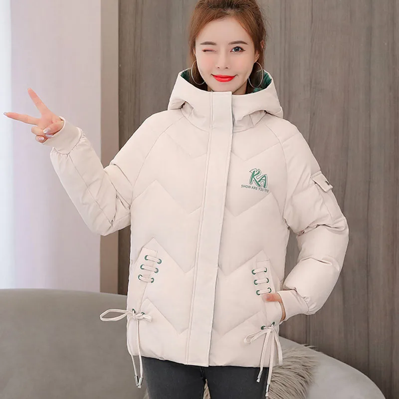 2023 New Women Short Jacket Winter Thick Hooded Cotton Padded Coats Female Korean Loose Large Size Parkas Outwear