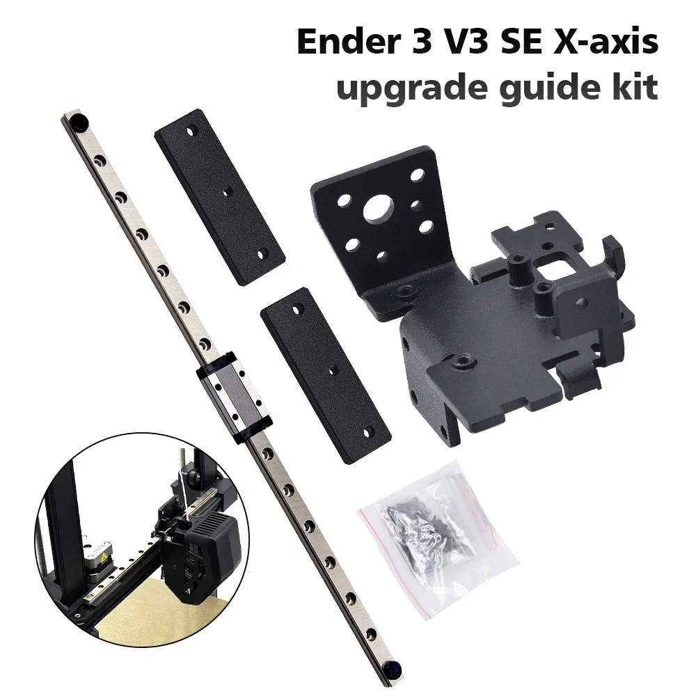 Imagem -04 - Ender v3 se Impressora 3d Kit de Atualização do Eixo x com Placa Traseira Cnc Mgn9h Guia Ferroviário Linear Duplo Eixo y Kit Atualização para Ender v3 se