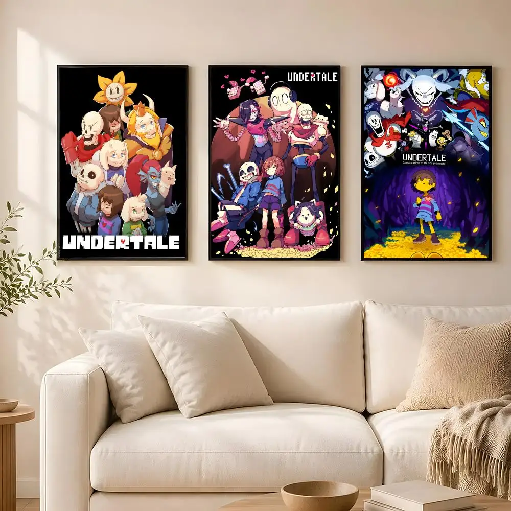 Game Undertale Poster poster Self-adhesive wall stickers, suitable for room decoration, high-quality printing.