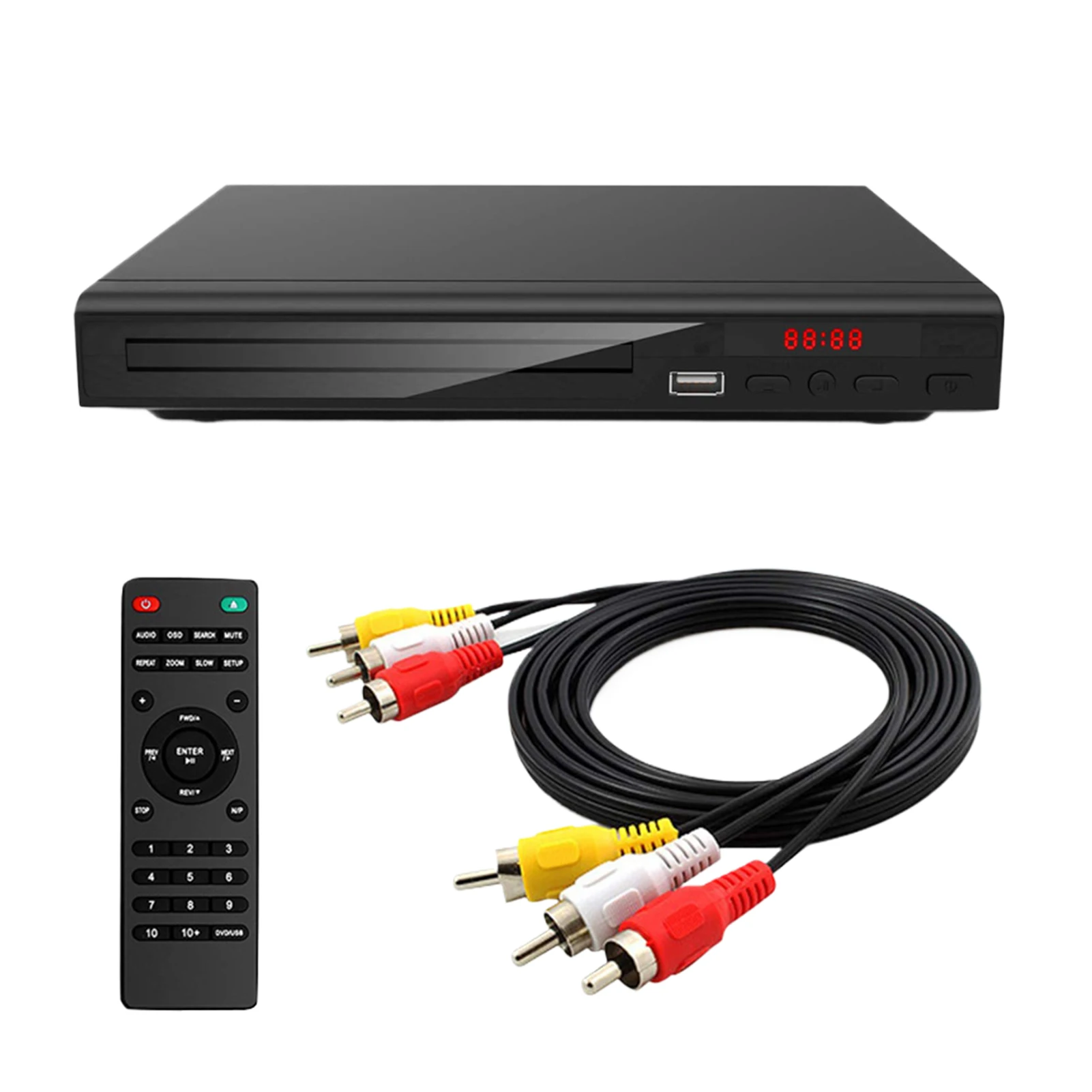 

EU/US/UK Plug DVD Player For TV Home HD DVD Player High Definition CD/ EVD/ VCD Player with AV HDMI Output Microphone