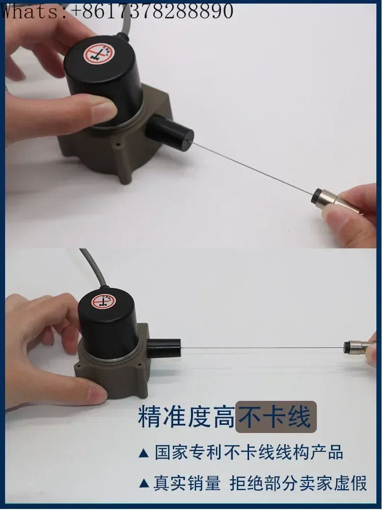 Sensor de fio de tração de fio de precisão: sensor de deslocamento linear 0-10V 4-20mA, codificador de tração de fio
