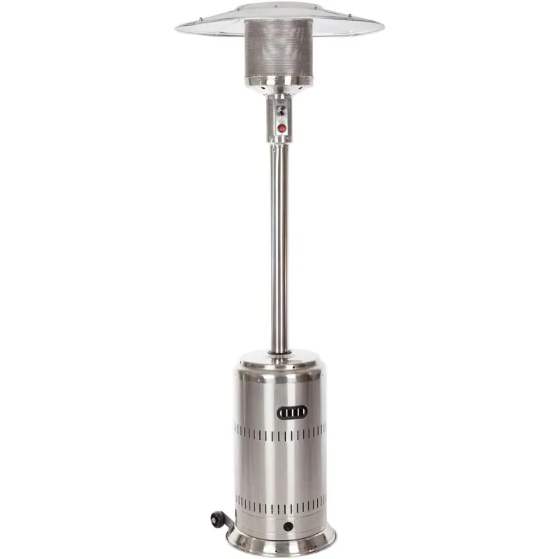 01775 Performance Series Patio Heater With Wheel  System Portable Outdoor Propane Heater - Unpainted Stainless Steel