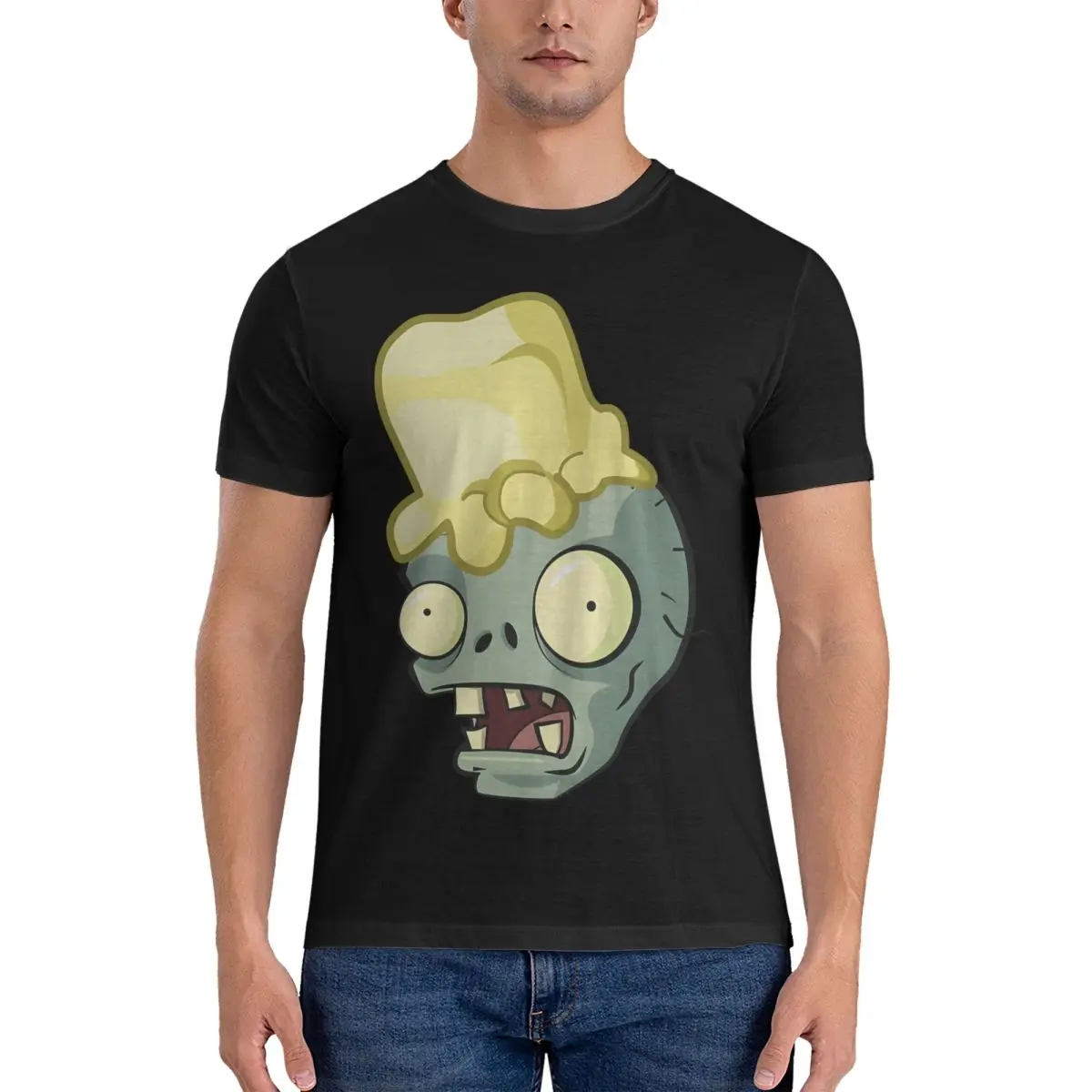 2025 نموذج جديد زبدة تي شيرت الرجال النباتات مقابل Z-الزومبي موضة القطن تي شيرت الجولة الرقبة قصيرة الأكمام تي شيرت Py الملابس
