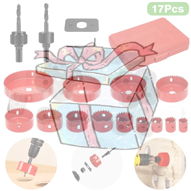 

Набор корончатых пил CCA 19-127 мм для дерева, гипсокартона, ПВХ, ДСП, металла. Инструменты для деревообработки.