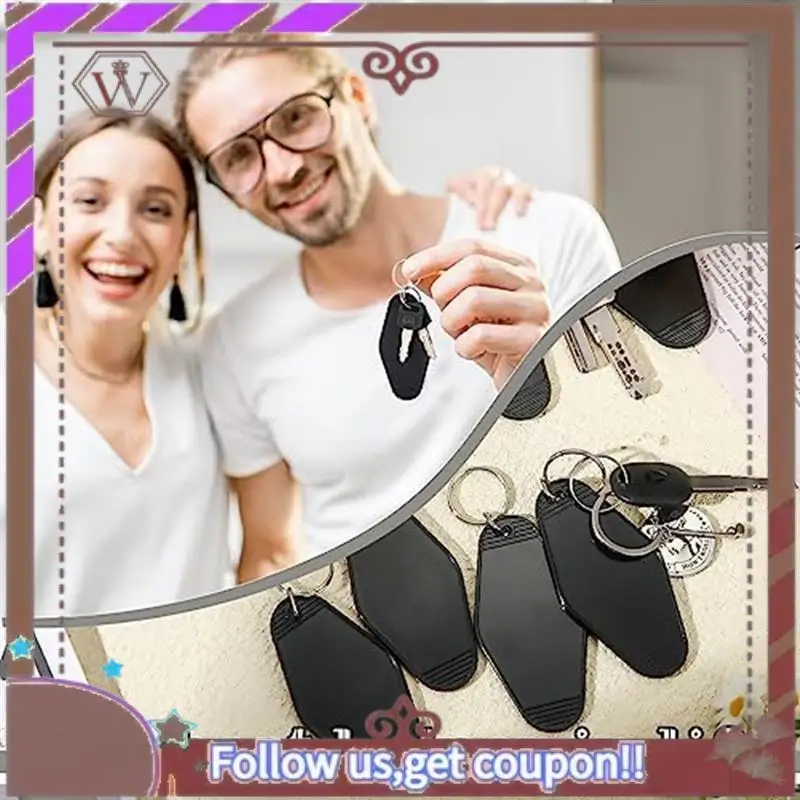 

ABBG-50 Pcs Motel Keychain Sublimation Vintage Keychain Bulk For DIY Crafts Ornament A