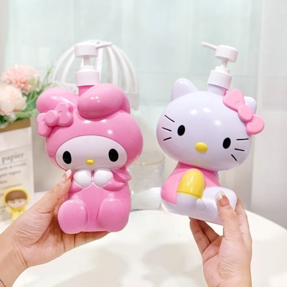 

Sanrio Hello Kitty Bottle Liquid Soap Travel Dispenser Bottle Large Capacity Empty Press Type Shampoo Body Wash Lotion Container