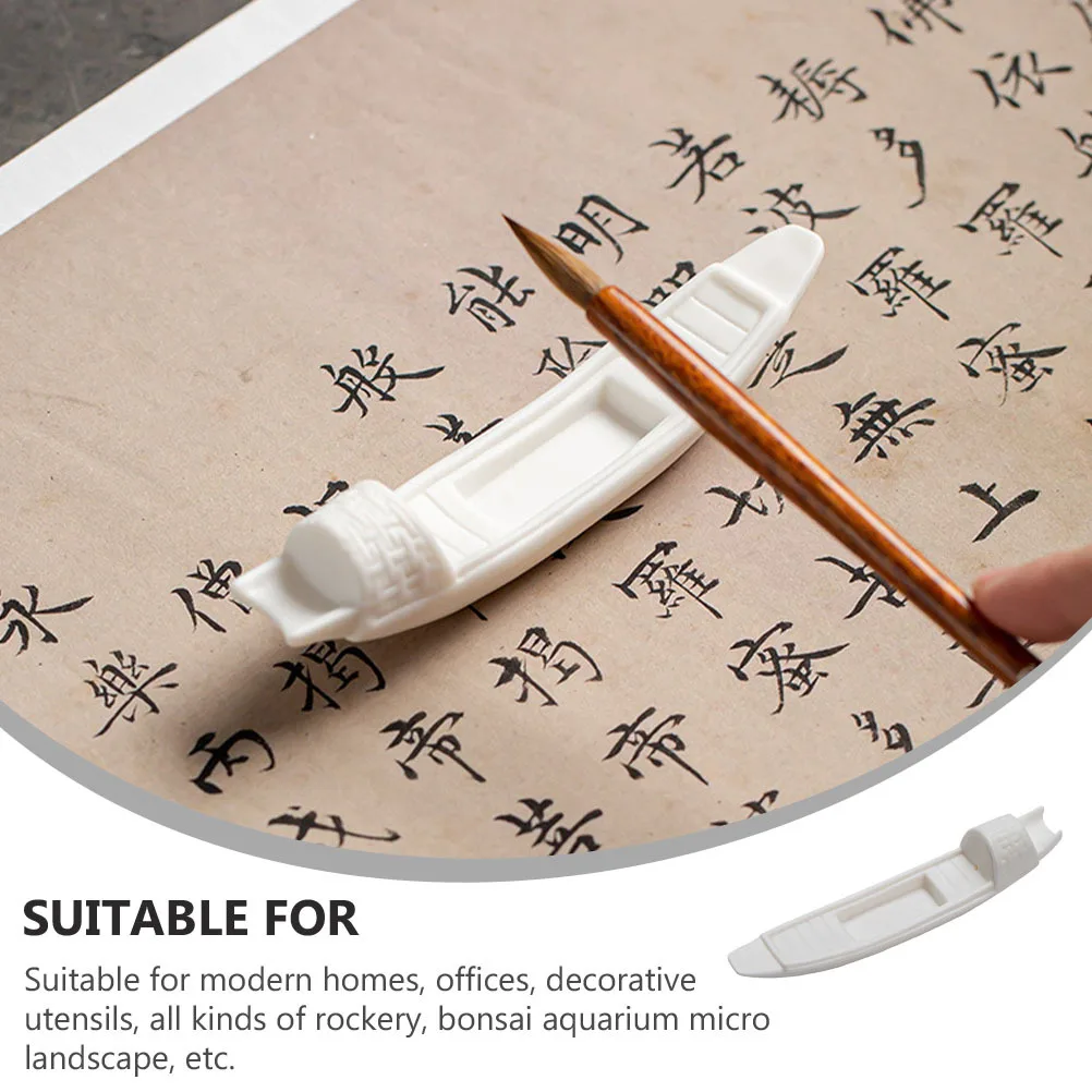 

1Pcs Ancient Ceramic Fishing Boat Desktop Ornament Creative Bonsai Aquarium Micro Landscape Decoration Craft Boat Model