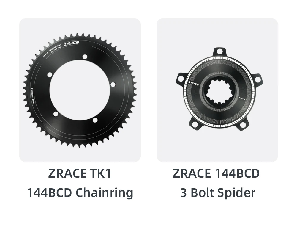 ZRACE RX Track Bike Fixed Gear Kurbelgarnitur 144BCD 46T-50T Kettenblatt 165-175mm Kurbelarm Fahrradteile – Detail 6