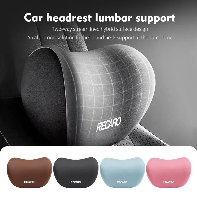 Car Back Support Headrest Neck Pillow Memory Cotton Lumbar For Recaro nan 