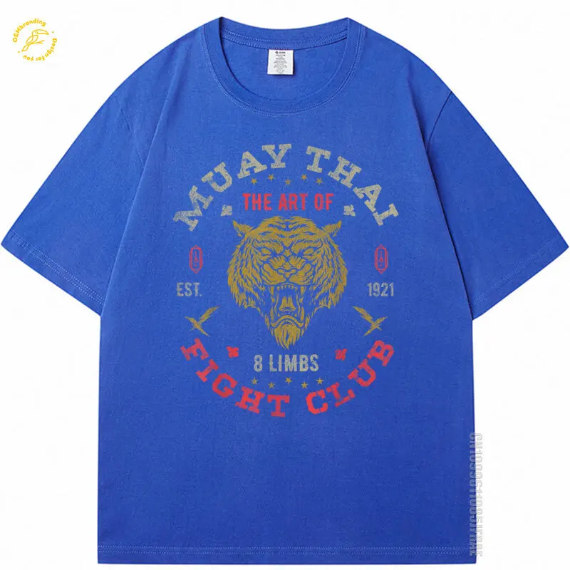 Muay Thai Fighter Vintage Tee Twin Tiger Art Of 8 Limbs 2025 Hot Men's Oversized T-Shirt Футболка Оверсайз Y2K Футболка