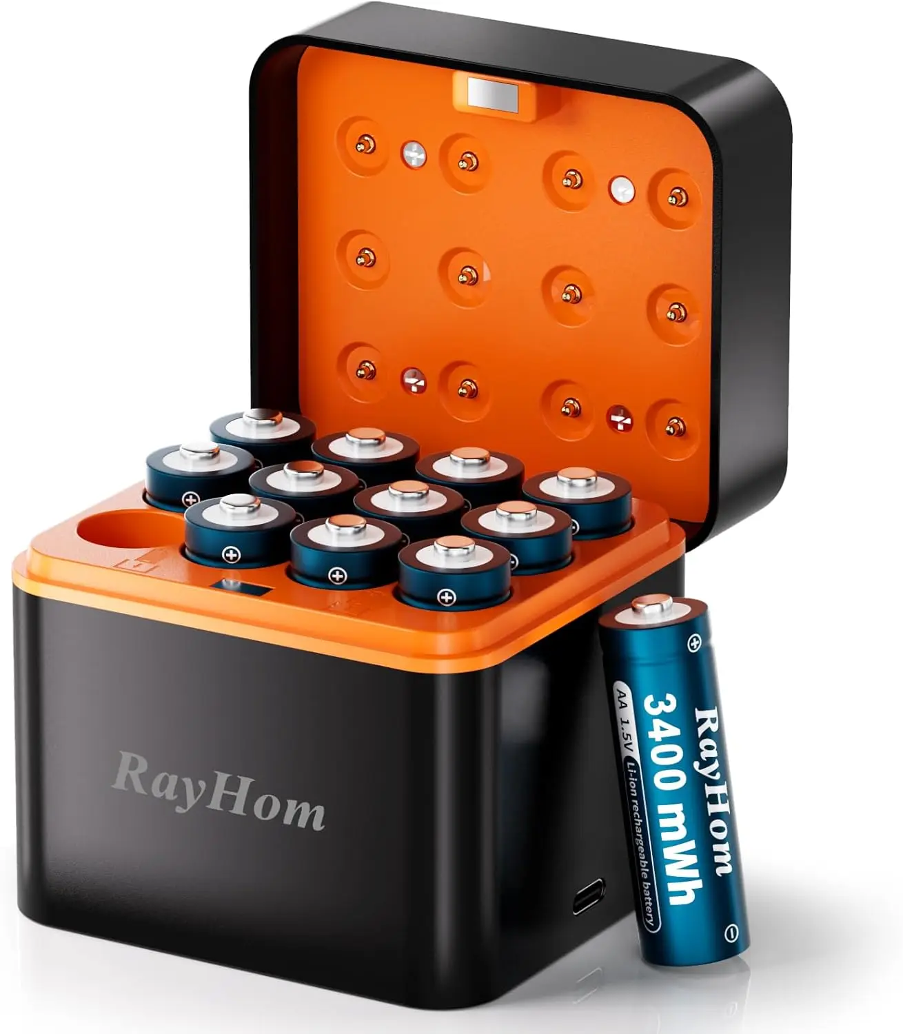 

Набор из 12 перезаряжаемых литиевых батареек АА с интеллектуальным зарядным устройством, постоянное напряжение 1,5 В, высокая емкость для длительной работы