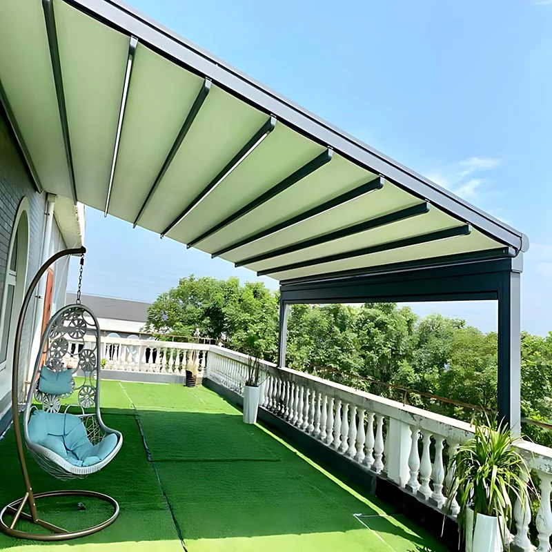 Aluminum Alloy Folding Awning for Courtyard & Home Use, Balcony Leisure Sunshade – Foldable, Easy to Store, Durable Sun Protect