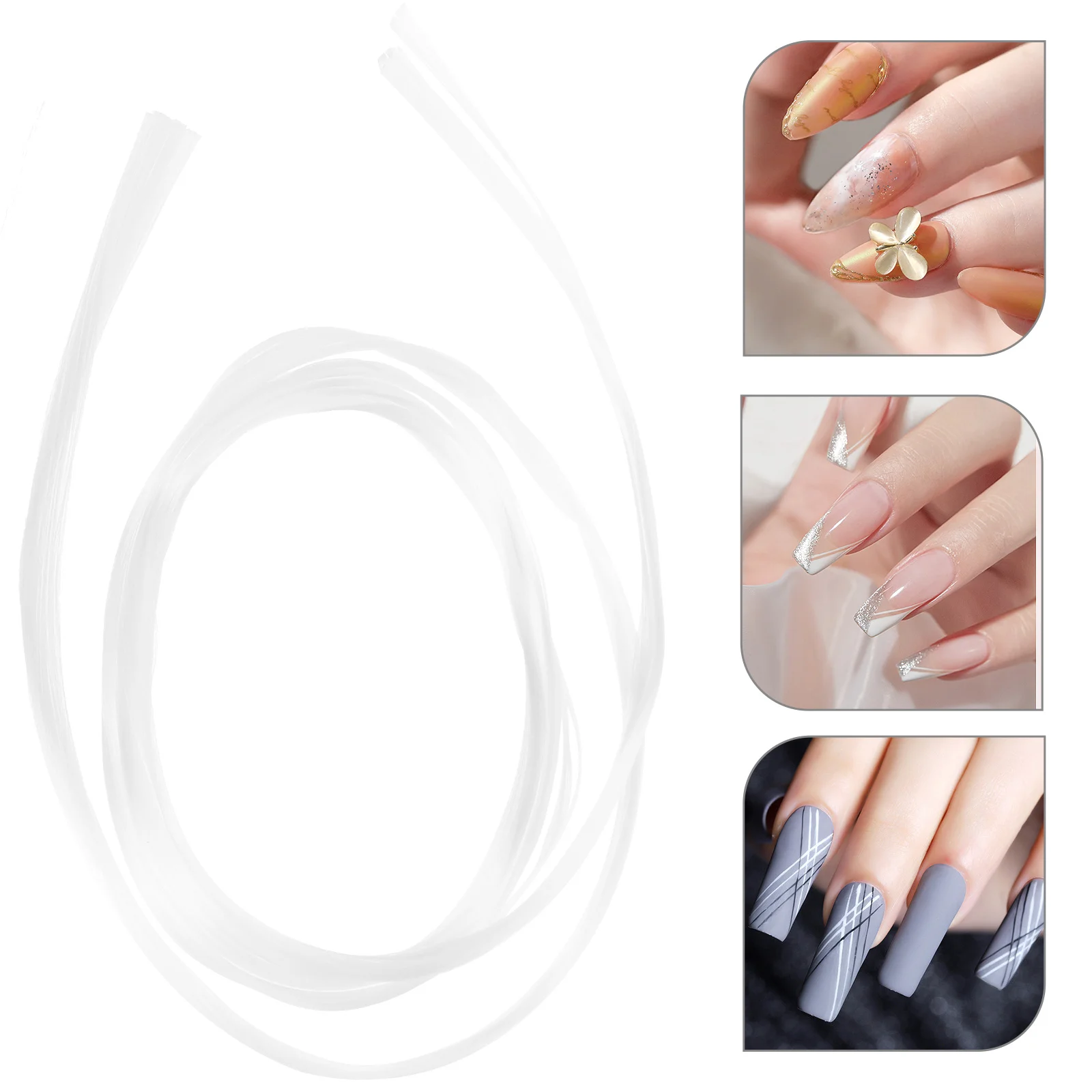 أداة تلميع الألياف الزجاجية بطول 1 متر من الألياف الزجاجية لفن الأظافر الطبيعي، سهلة الاستخدام تدوم 15-30 يومًا من ألياف مانيكير #3