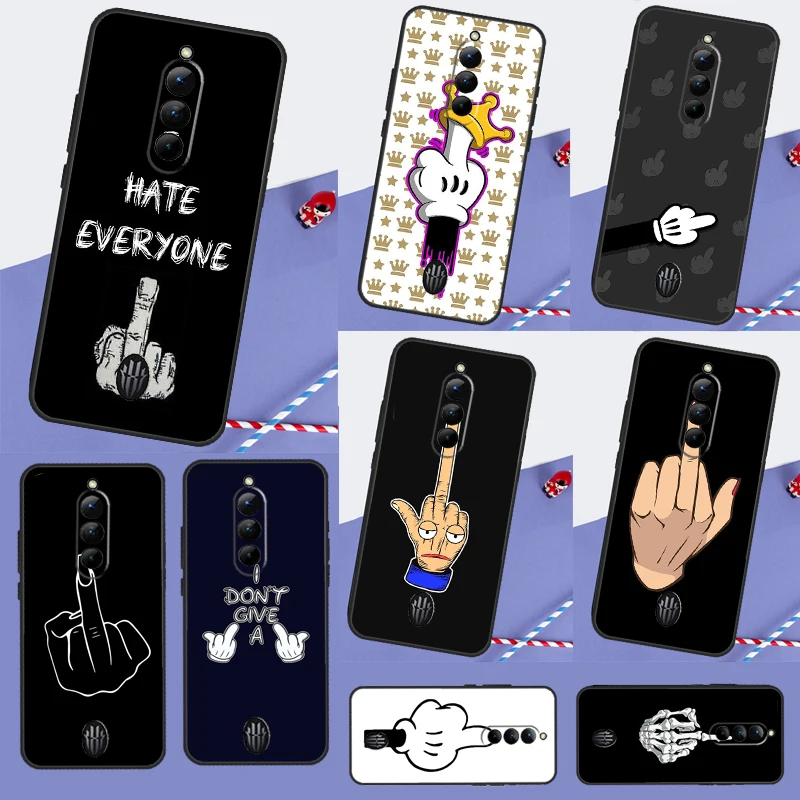 Cartoon Middle Finger Case For Red Magic 10 8 9 Pro Plus 6 6S 7S 7 Pro 5G 6R RedMagic 10S 8S 9S Pro Plus Cover