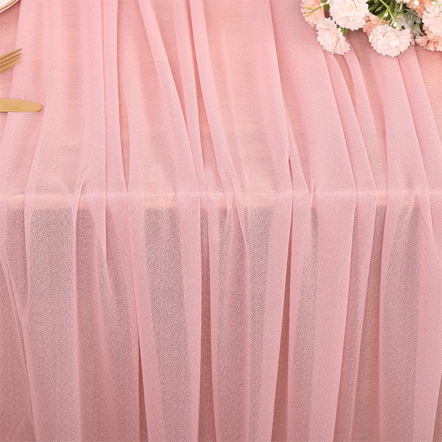 مفرش طاولة شفاف وردي مغبر أنيق لحفلات الزفاف وقوس ديكور تراكب لمرحلة الزفاف وحفلات أعياد الميلاد #3