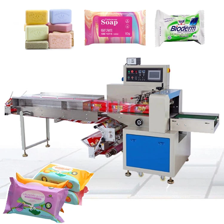 Pillow Packaging High Speed Automatic Flow Cover Packing Machine Toilet Soap bar Film Bag Wrapping Machine