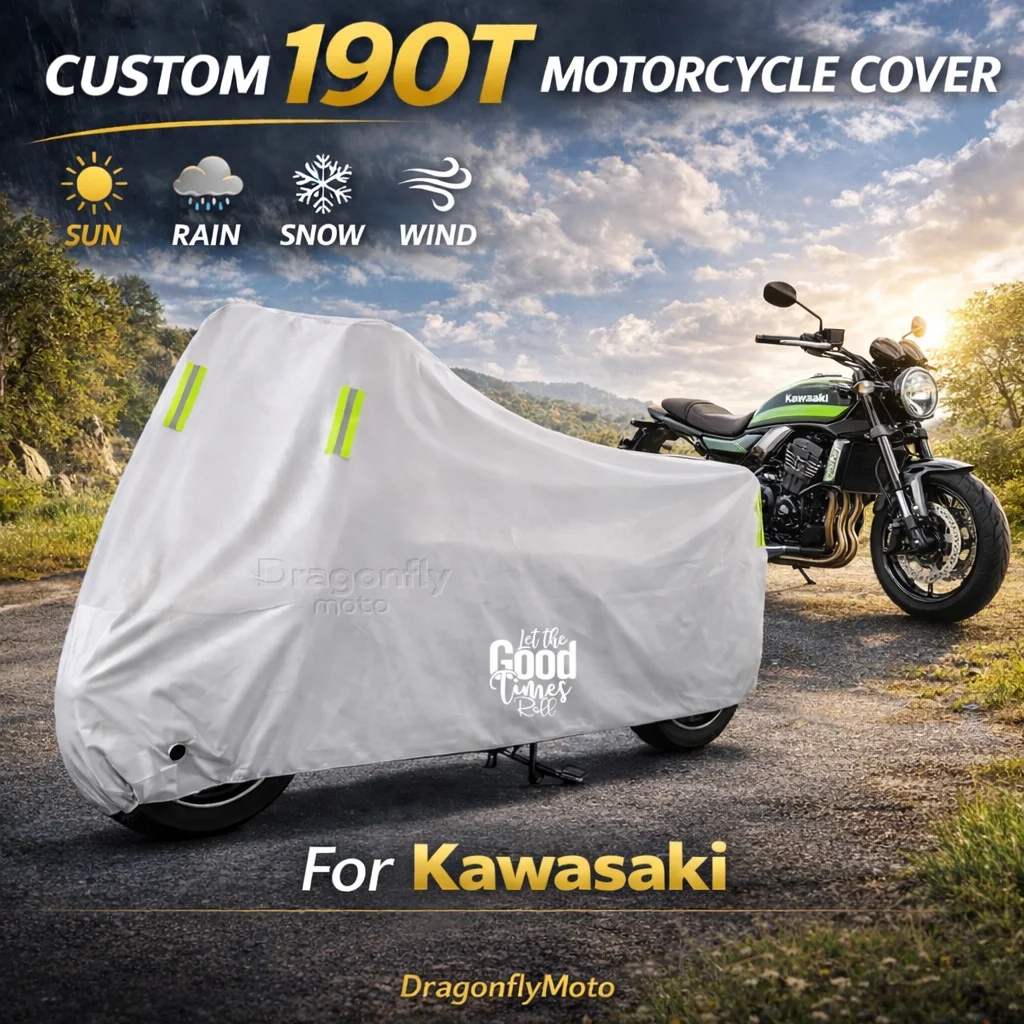 

For Kawasaki Ninja H2 H2R Zx6R Zx12R 400 650 Zx9R Motorcycle Cover Silver Waterproof UV Rain Dust Sun Outdoor Indoor Protector