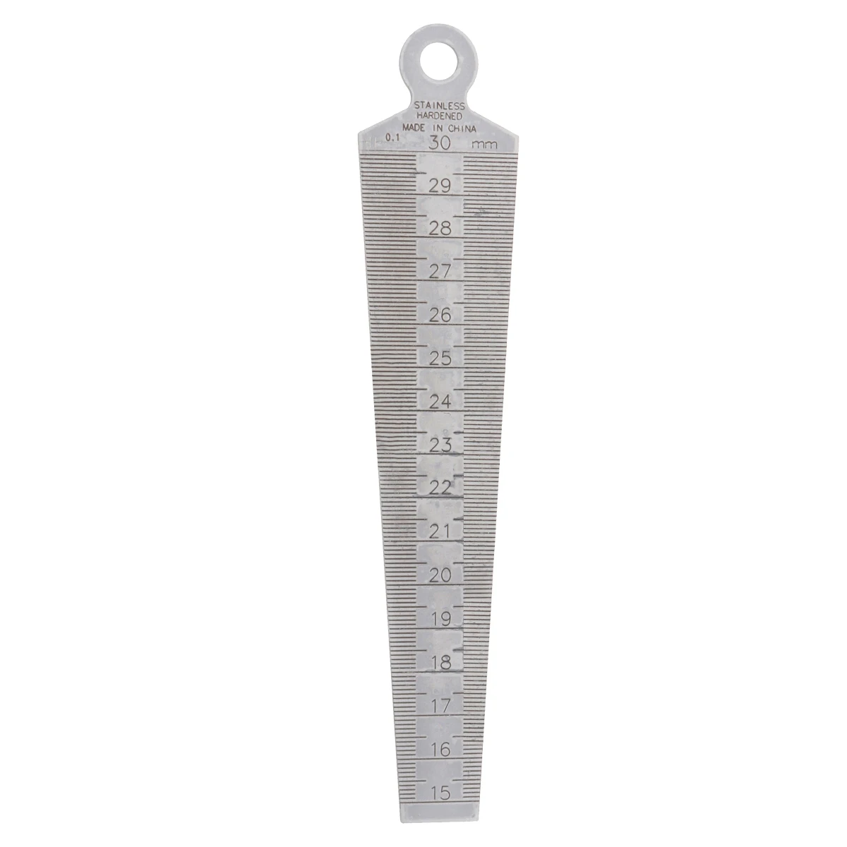 Taper Gage Metric 15-30mm Stainless Taper Welding Gauge Test Ulnar Inch & Metric Standard Aperture Ruler for Measuring