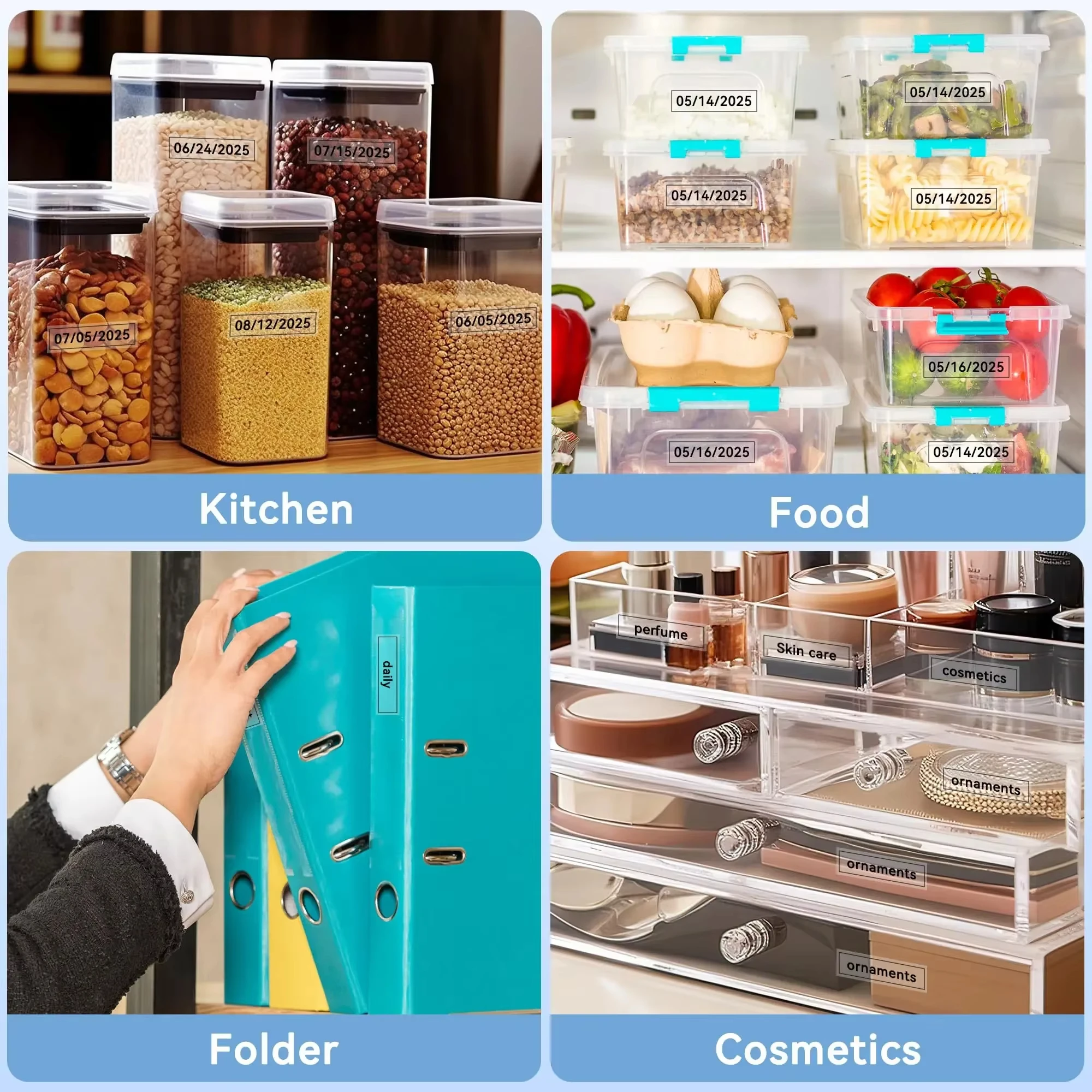 Transparent Thermal Labels 12mmx40mm for D30 Printer - Clear Cosmetic Sticker Tape