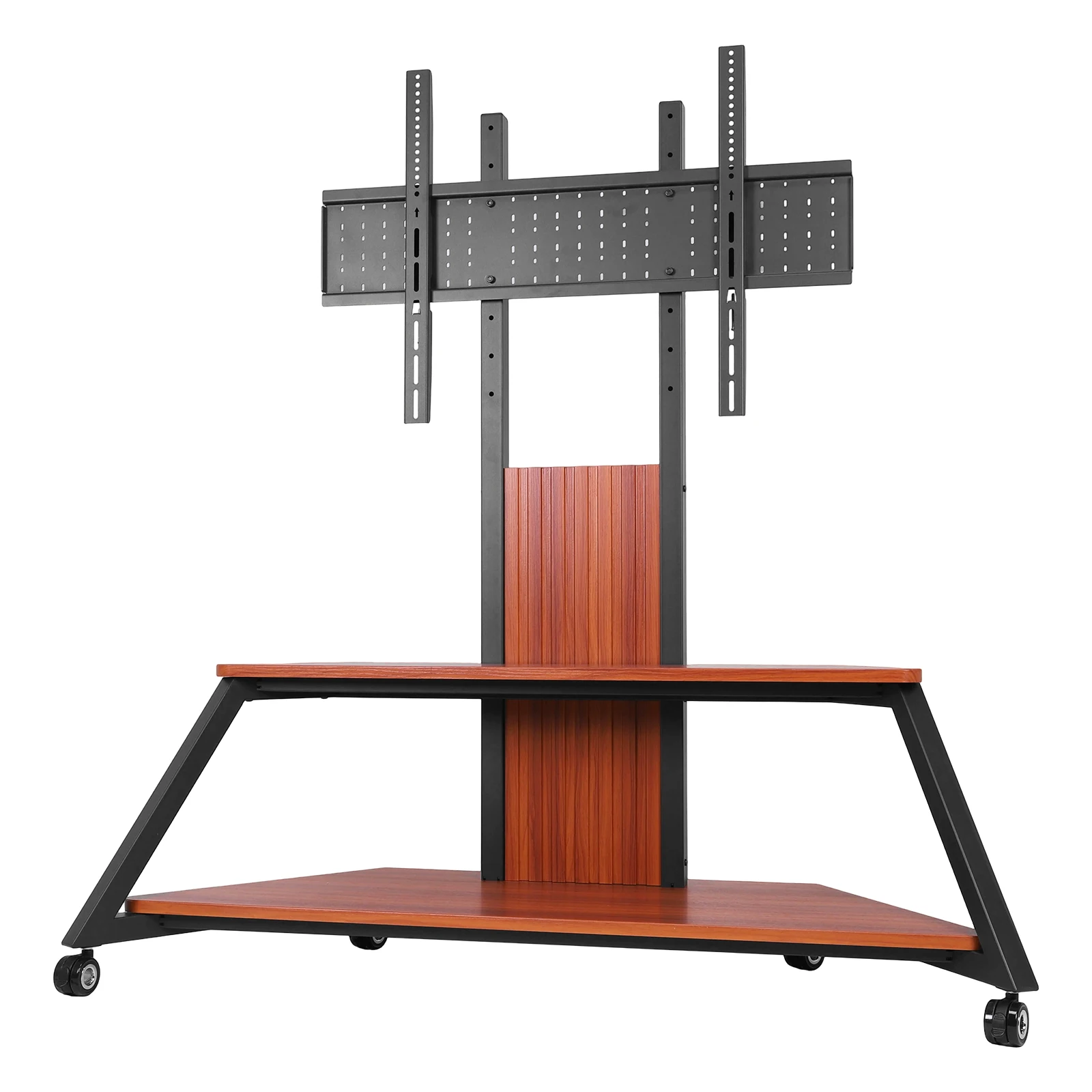 

Floor Wheeled Stand for 60 To 100 Inch Screens Up To 220 Lbs with Shelf Swivel Rolling TV Cart Height Adjustable Locking Wheels