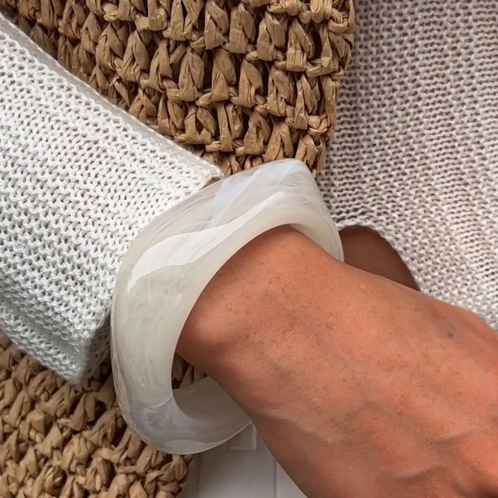 Vintage Irregular Chunky Bangles Thick Exaggerated Resin Acrylic Bracelets Geometric Lady's Bracelet Gifts