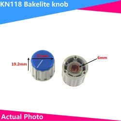 2pcs Bakelite knob KN115, outer diameter 21x19.2mm, inner hole 6mm, copper shaft instrument adjustment knob