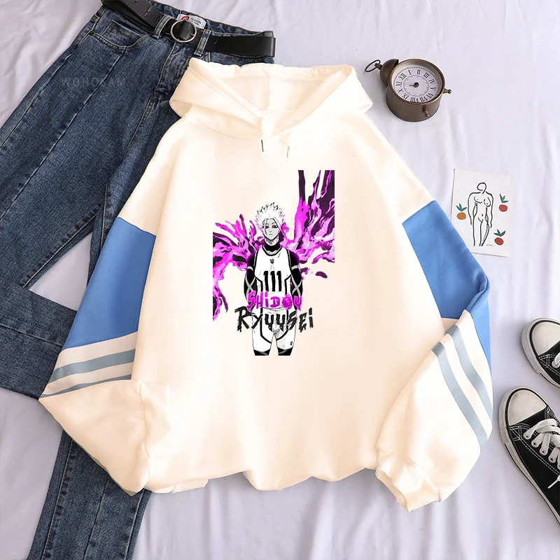 Ryuusei Shidou Graphic Print Hoodies Anime Blue Lock Clothing Men Women Patchwork Comfortable Sweatshirts Winter Fall Pullover