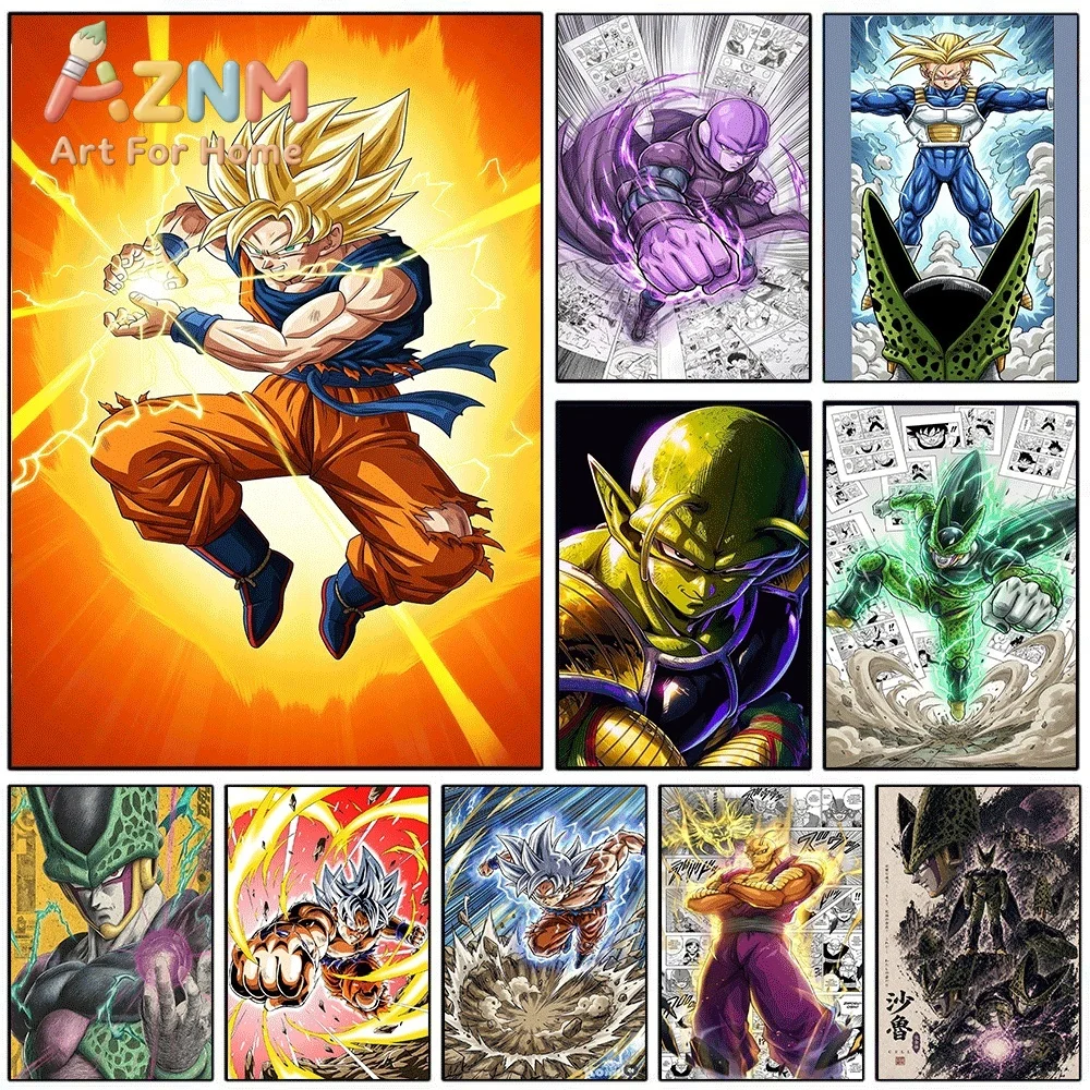 Dragon Ball Z Goku Cell Anime Canvas Wall Art Unframed Single Canvas Print Poster For Bedroom Living Room Home Wall Decor Art