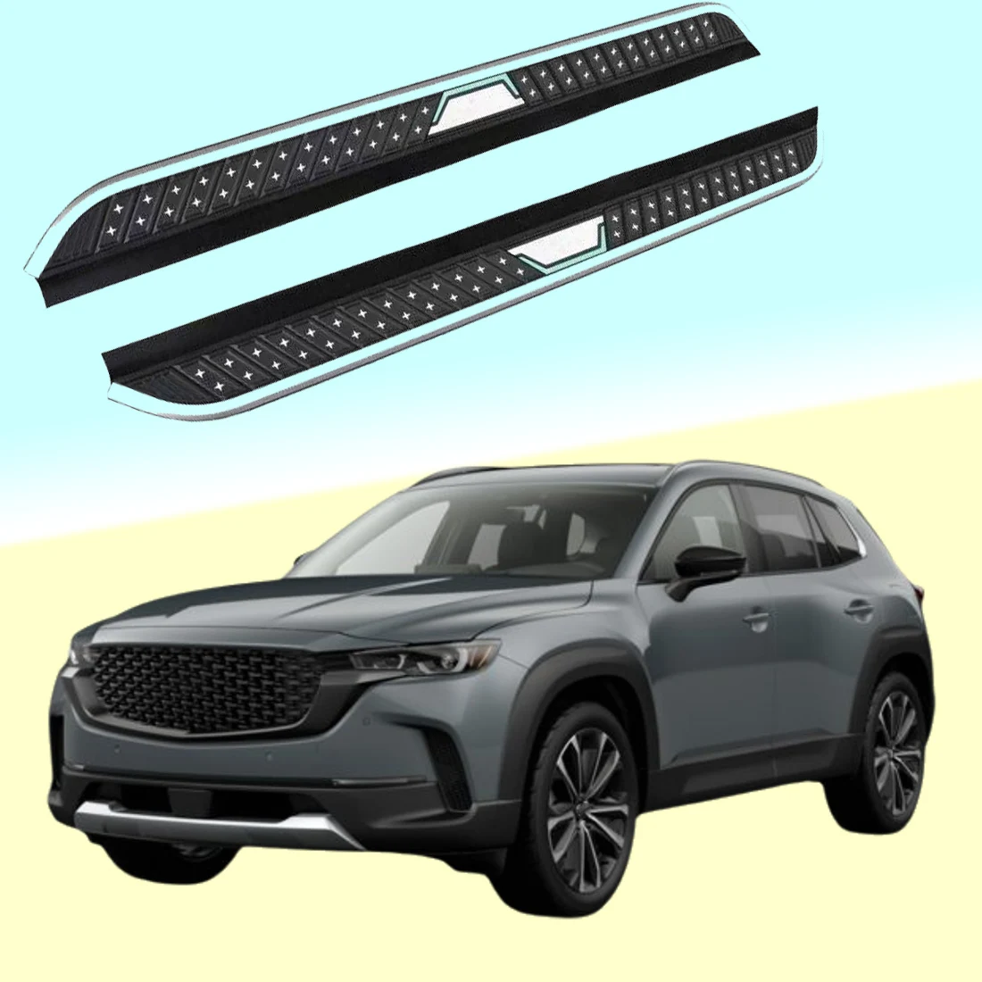 

2PCS Side Step fits for Mazda CX-50 2022 2023 2024 Running Board Nerf Bars Stairs Aluminium Pedal