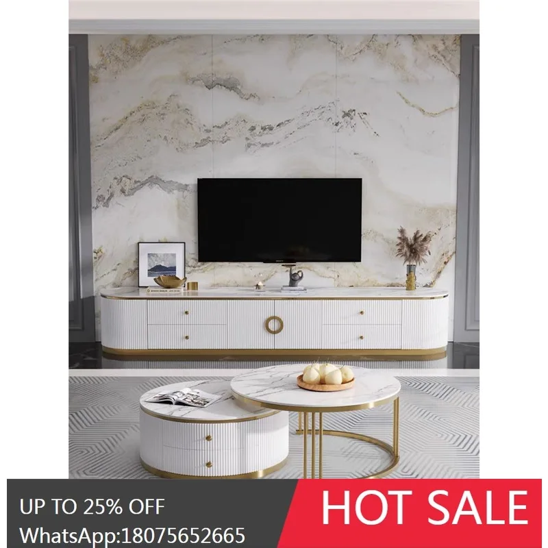 HLZ Light Luxury Coffee Table Set Small Round Coffee Table Combination for Home  Modern Simple Extendable Coffee Table