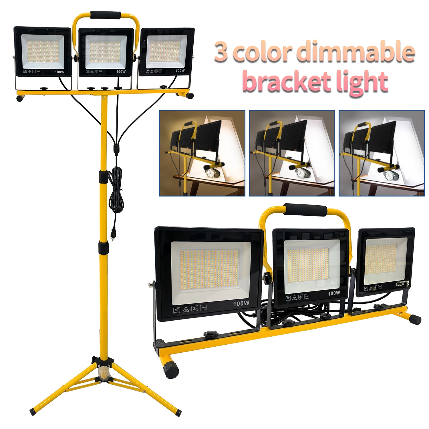 

30000 Lumen LED Work Light with 3 Color Modes,Portable Flood Work Lights for Outdoor Indoor Job Site Workshop Garage