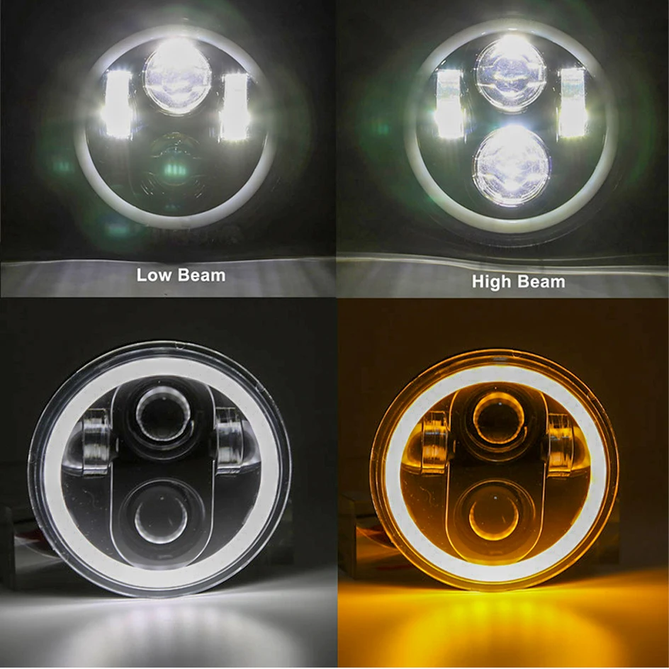 For Classic BMW E30 E32 E34 Accessories Headlight LED Angel Eyes Halo Ring Eye DRL 4pcs 5.75inch LED headlamp