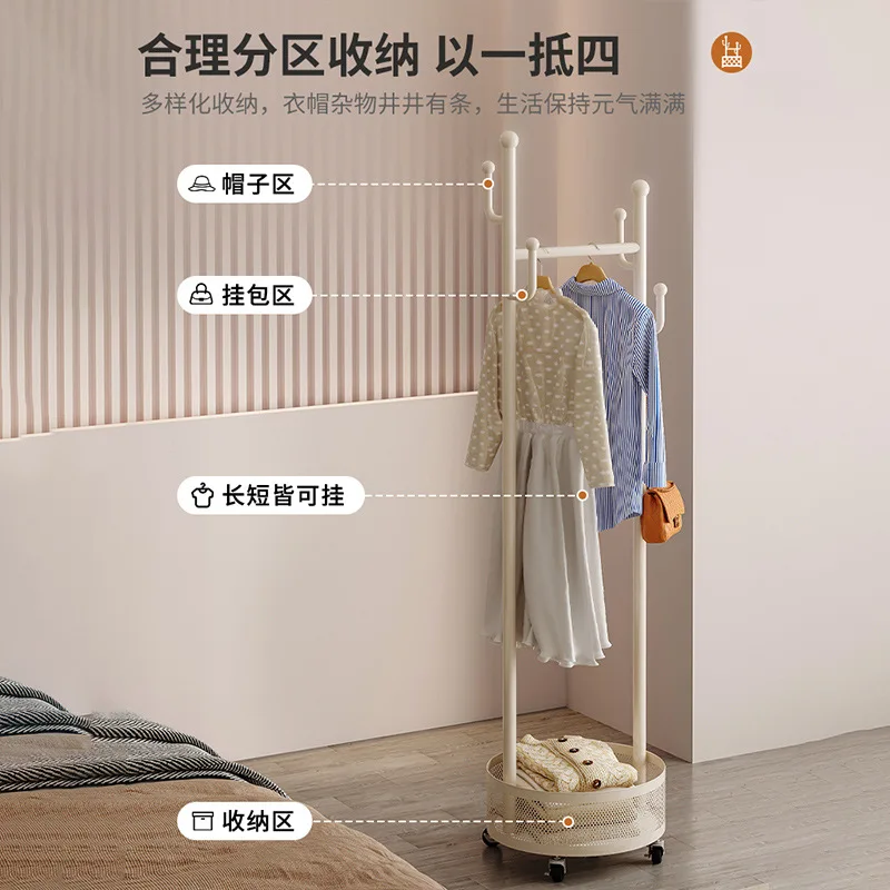 Colgador redondo, gran capacidad, con cesta, estante, moda, hogar, extraíble