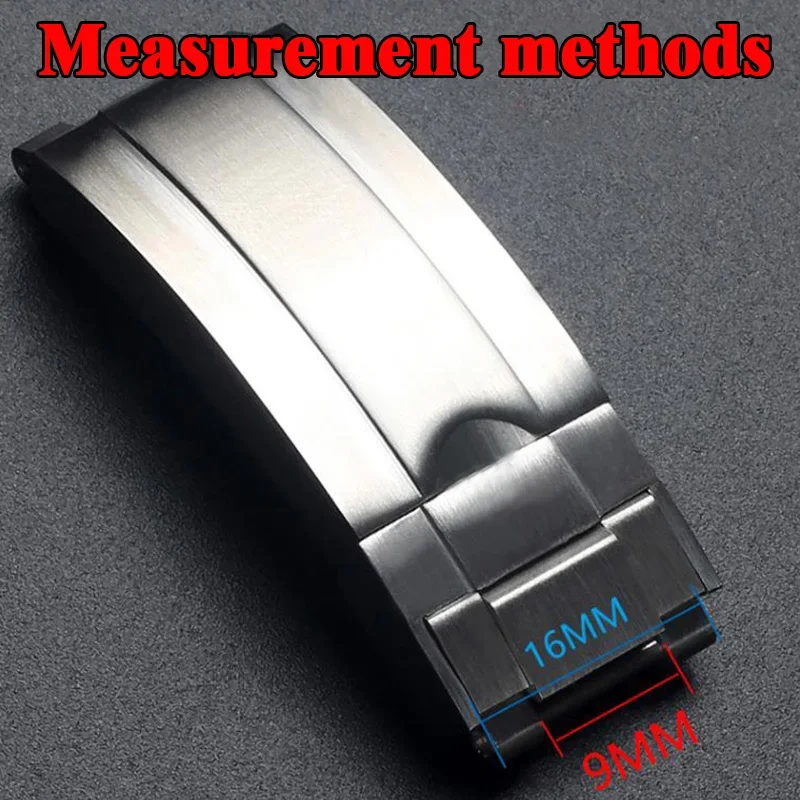 904 Stainless Steel 16mm Watchband Clasp for Rolex DAYTONA SUBMARINER GMT Date-just Yacht-Master Quick Adjust Buckle Gold Silver