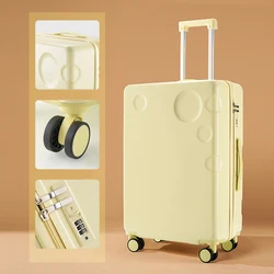 2024 New Design Cheese-Shaped Suitcase Solid Color ABS Hard Shell Travel Trolley Luggage Cute Luggage 20/22/24/26 Inch