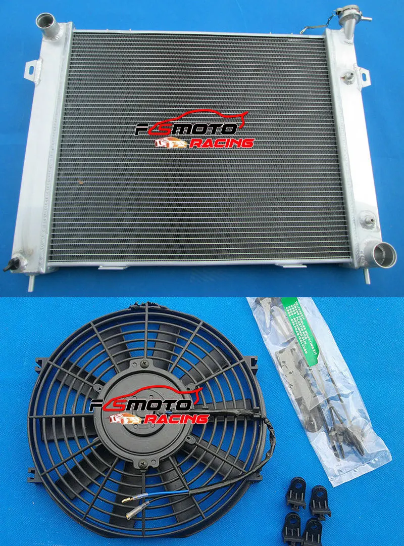 Aluminum Radiator + Fan For Jeep Grand Cherokee Wagoneer V8 5.2 1993 1994 1995 1996 1997 93 94 95 96 97