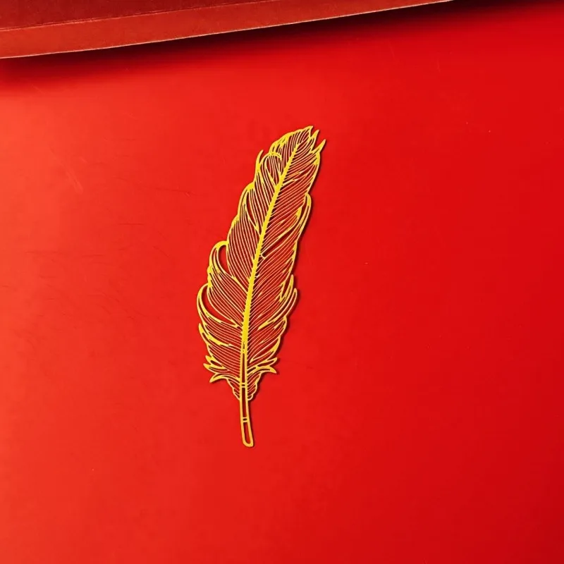 2Pcs Metal Hollowed Feather Bookmarks Creative Opening Gift for School Birthday Teacher Classmate Elder Easter Thanksgiving