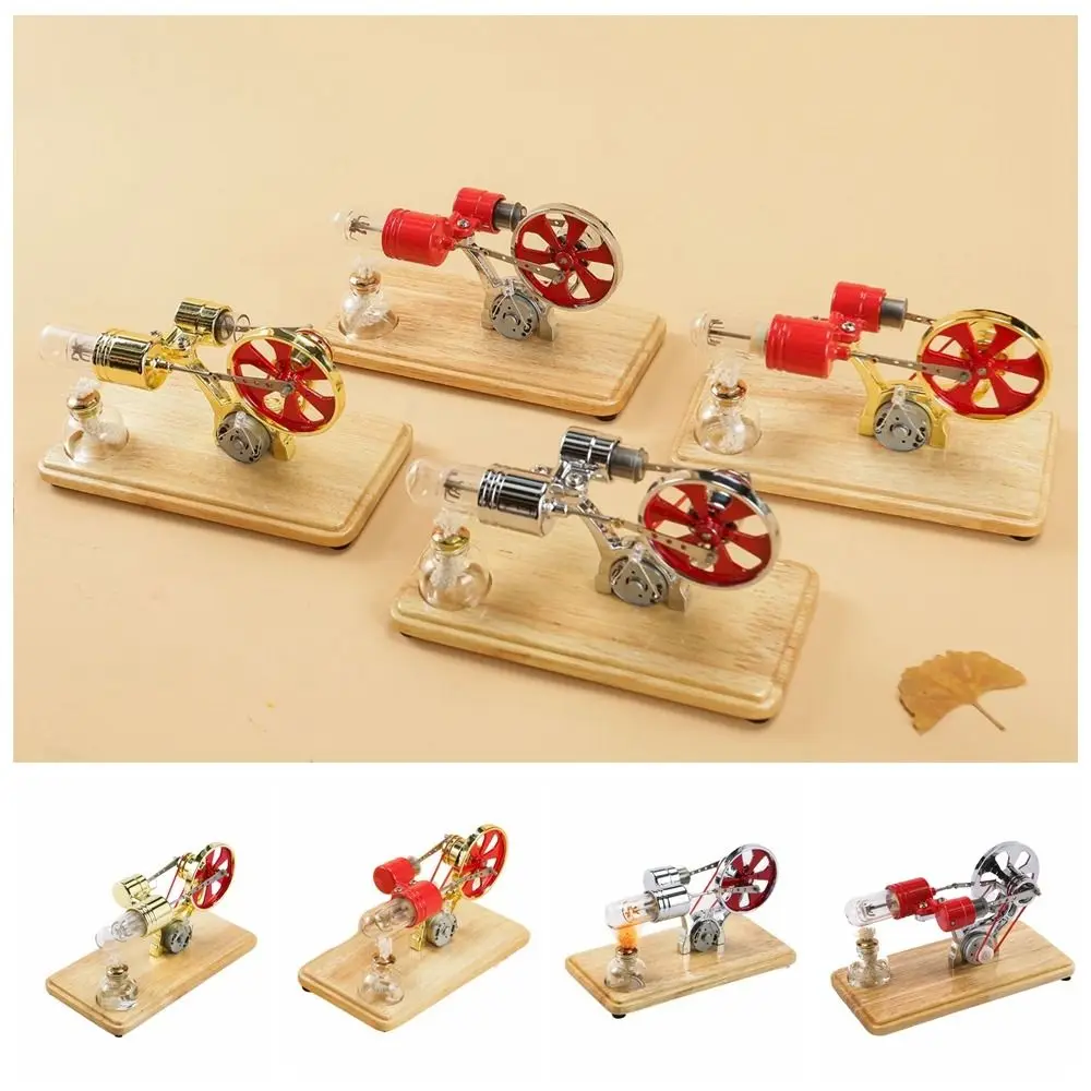 Colorido led stirling motor modelo tecnologia invenções liga de zinco ciência experimento kit ensino quebra-cabeça