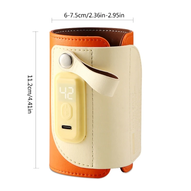 Portable USB Charging Milk Bottle Warmer Bag Case Baby Feeding Bottle Insulation Sleeve Heating Cover Travel Essential