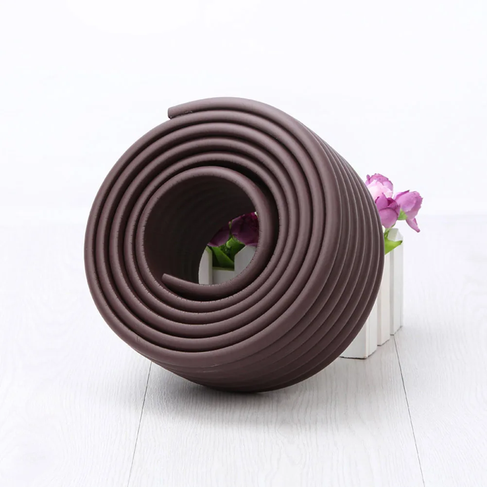 

3 шт. W-образная защита для стола, толстая угловая защитная подушка, защита для детей, полоса против столкновений, коричневый экологически чистый материал