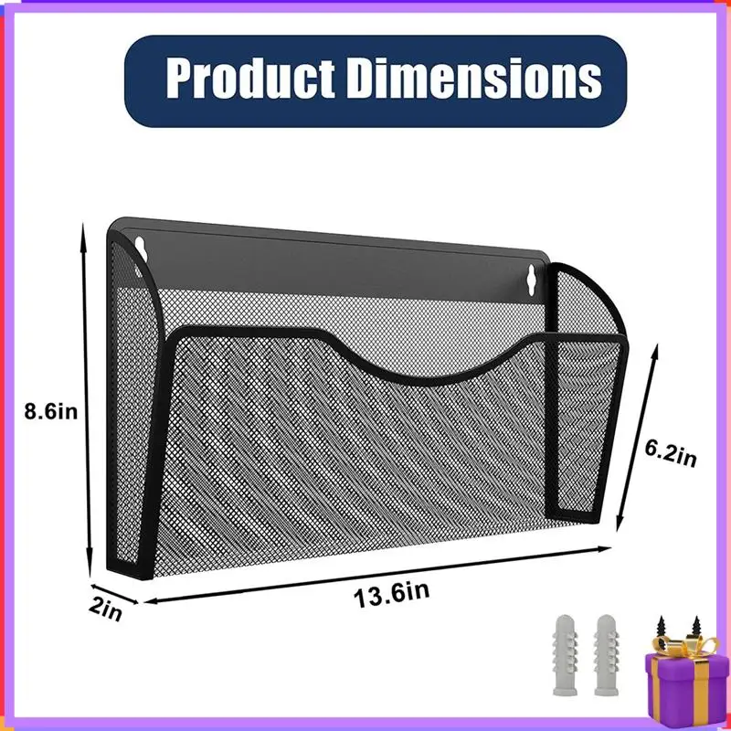 Advanced 1-Tier Magnetic File Holder Capacity Office Hanging Magazine Rack For Refrigerator, File Cabinets