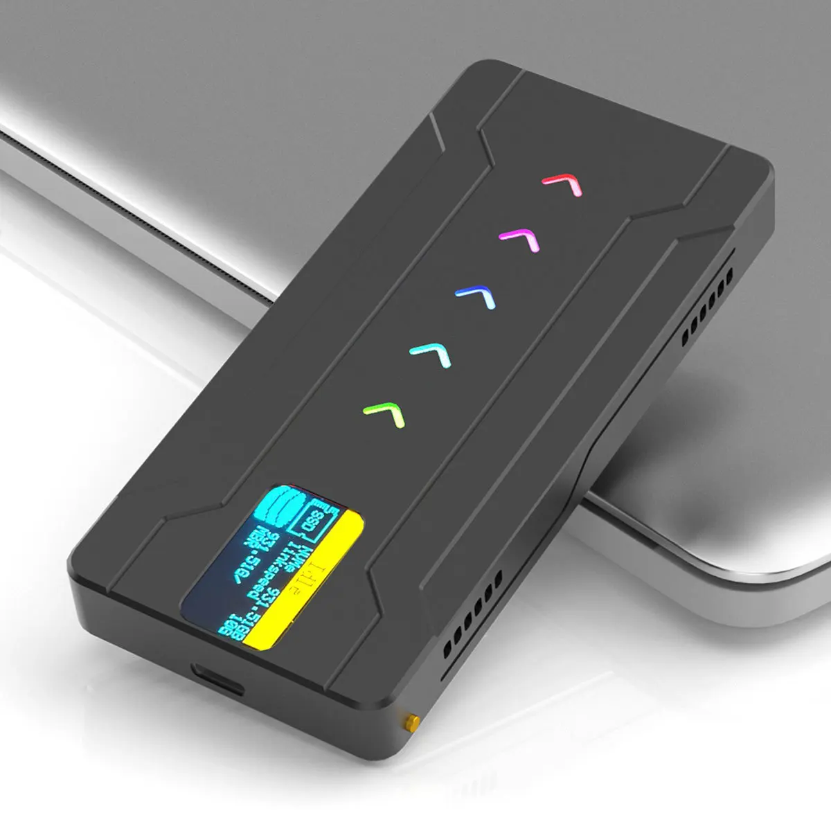 UTHA Интеллектуальный дисплей M.2 Мобильный жесткий диск 10 ГБ Двойной протокол NVMe/NGFF Твердотельный корпус из алюминиевого сплава