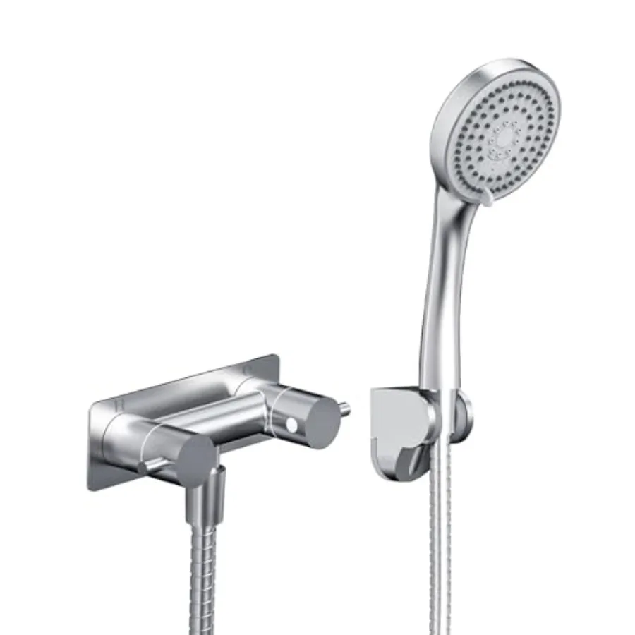 

RV Shower Faucet with Shower Head and Hose Metal Camper Shower Faucet Valve Diverter 4'' RV Shower Faucets Replacement with Han