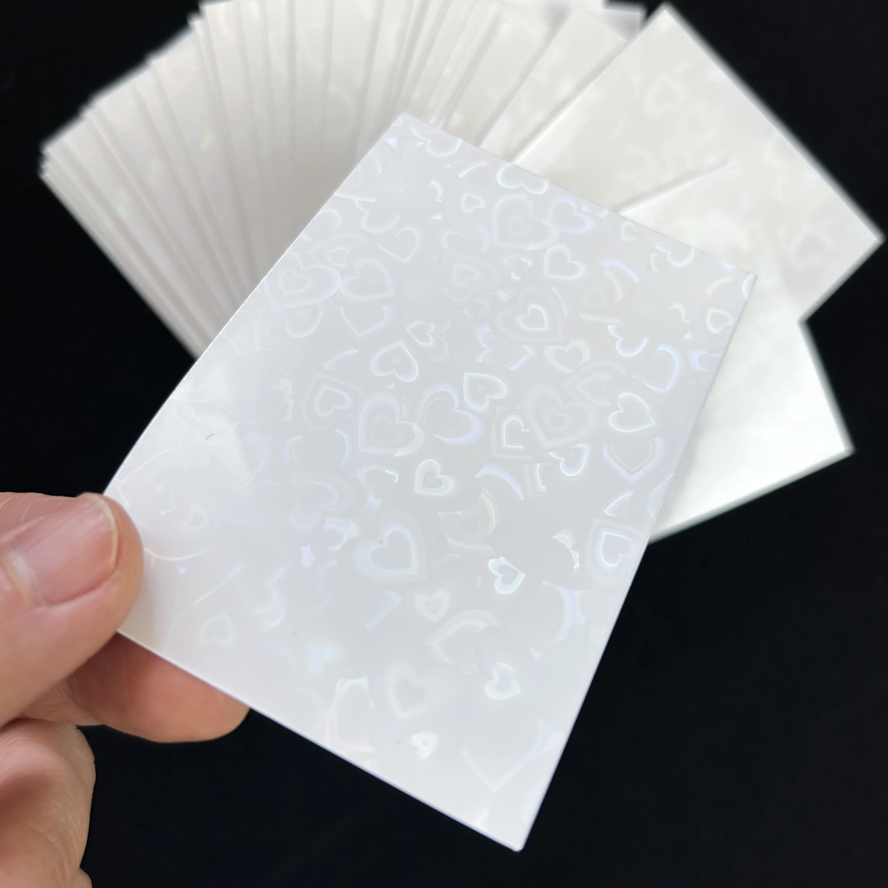 50Pcs Kpop Photocard Holder 61x91mm Heart Bling Sleeves Color Protective Film Popcorn Style Cover For Collectible Photo Cards