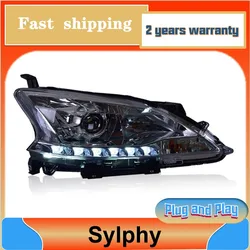 Car Styling for Nissan Sylphy Head Light 2013-2015 Sentra Headlight DRL Turn Signal Low High Beam Projector Lens