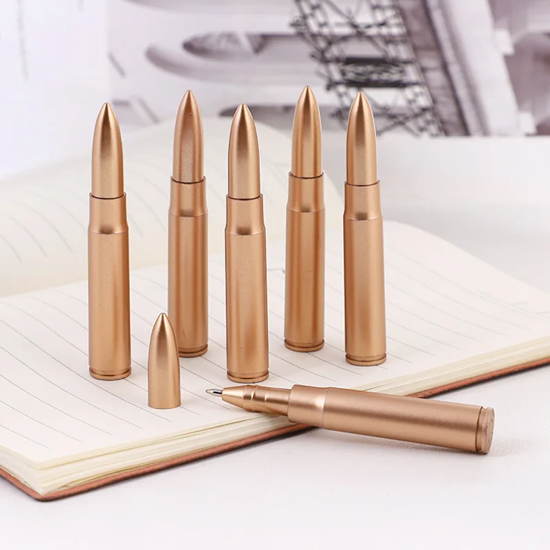 Criativo Retro Bala Em Forma De Caneta Esferográfica Simulação Arma Caneta Promoção Pequeno Presente Papelaria School Supplies Gel Pen