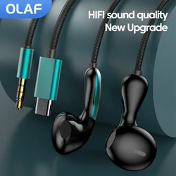 Écouteurs filaires de type C, écouteurs intra-auriculaires, écouteurs mains libres HiFi, casque à réduction de bruit avec micro, Samsung, Xiaomi, Huawei, 3.5mm